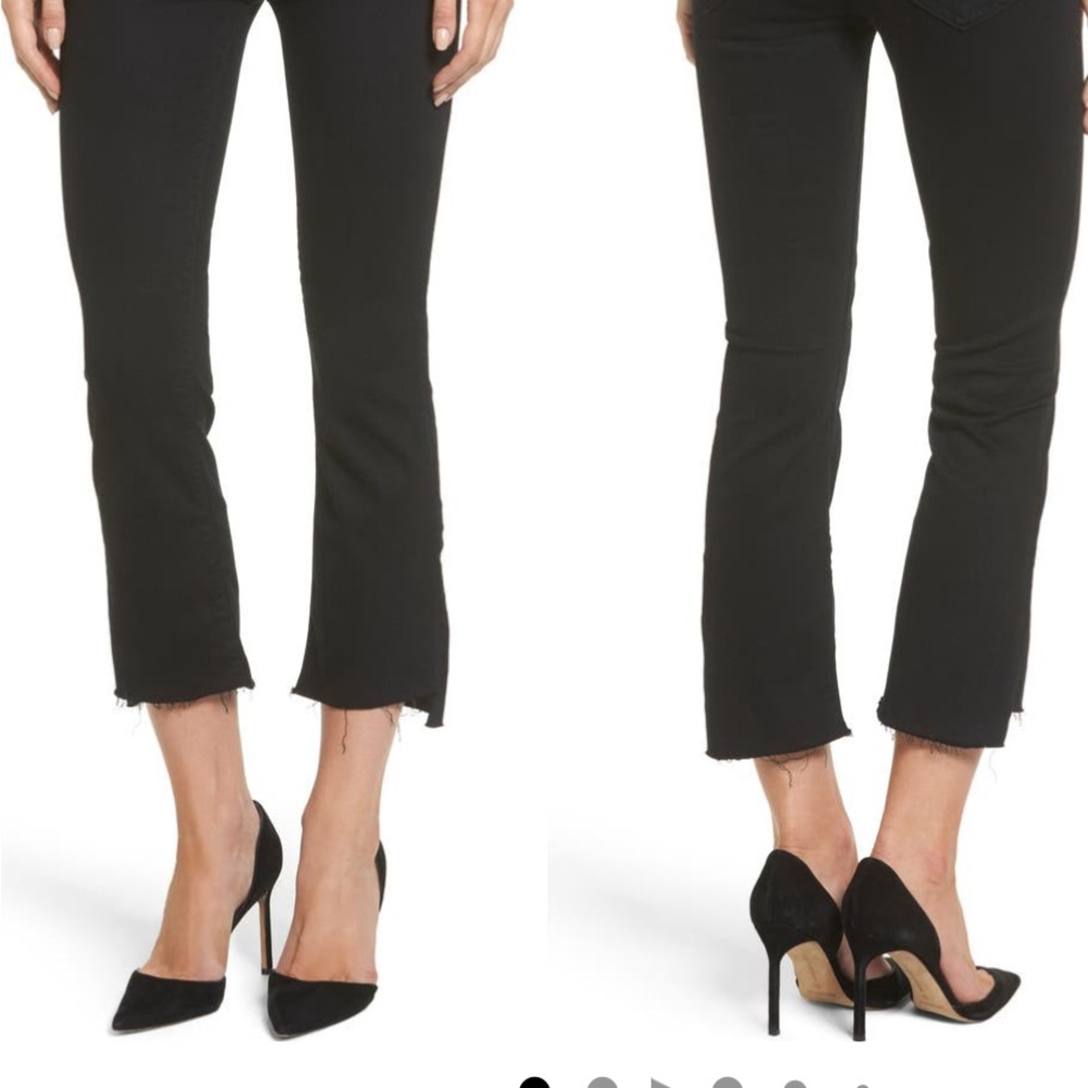 MOTHER Insider Crop Fray Jeans Not Guilty - Black - Size 26 Excellent Condition